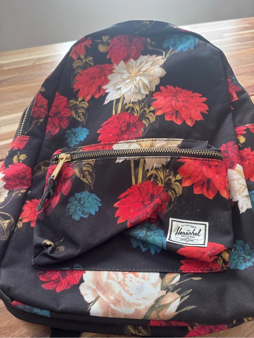 Herschel Supply Company Floral Print Backpack - Black, Red, Teal, Cream